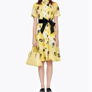 Kate Spade Sunny Daisy Organza Silk Dress